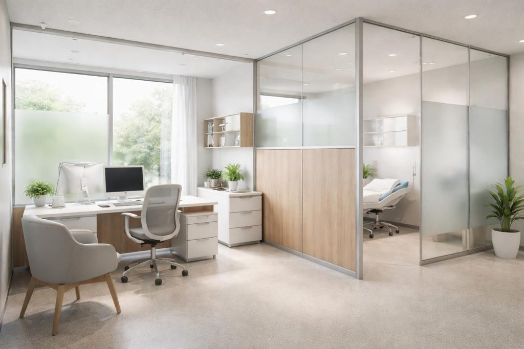 découvrez comment aménager un cabinet médical optimal en utilisant des cloisons acoustiques pour un isolement sonore efficace et des revêtements antibactériens certifiés garantissant hygiène et sécurité.