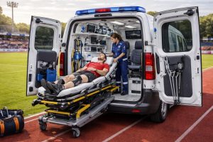 découvrez comment les ambulances peugeot expert sont spécialement aménagées pour assurer un transport sûr et confortable des athlètes blessés, alliant performance et sécurité.